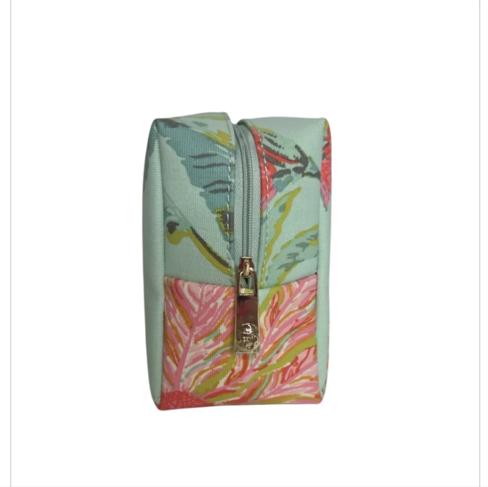 Spartina 449 Cosmetic Case Queenie Tropical Floral Sea Foam NWT